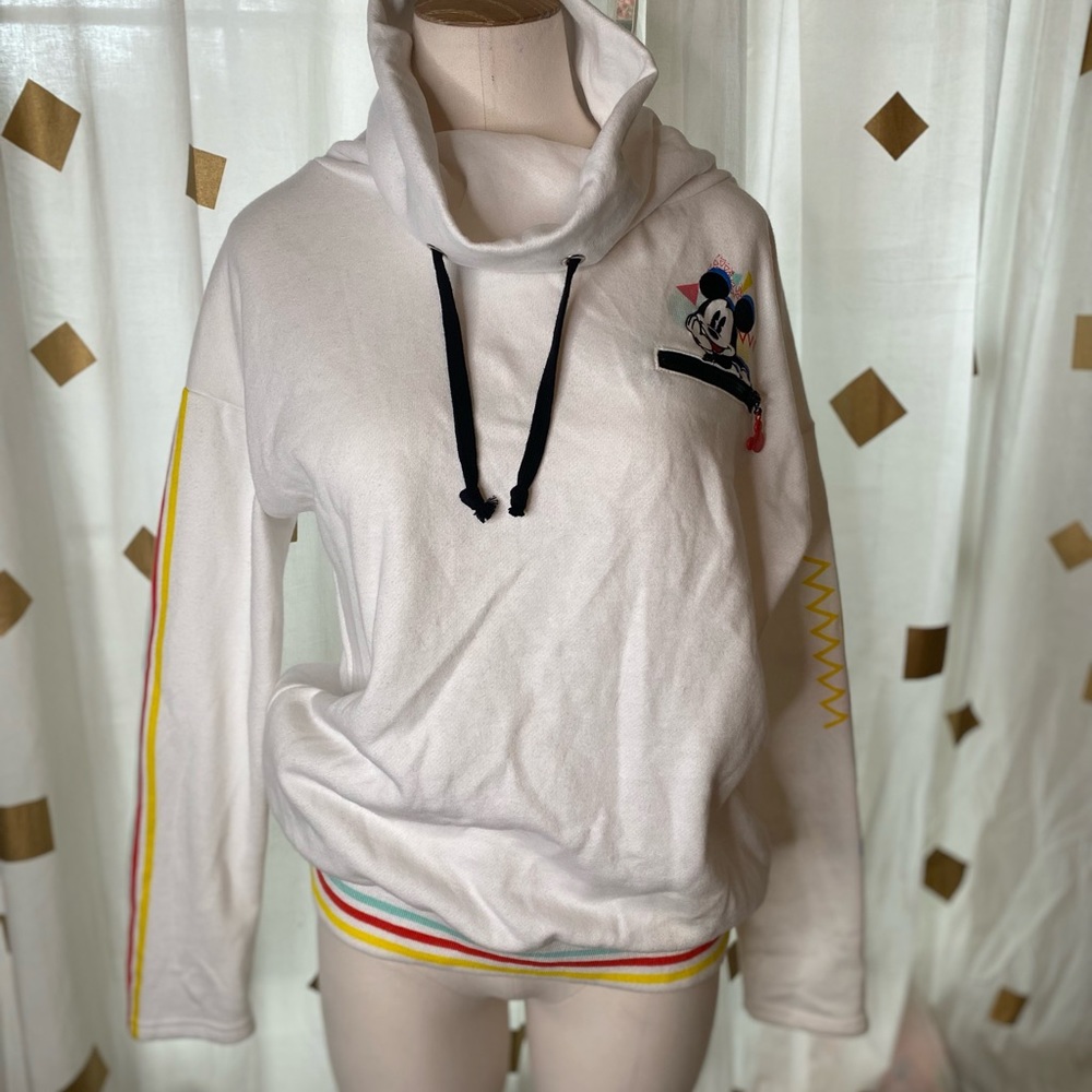 Cowl neck reto Mickey Mouse pullover